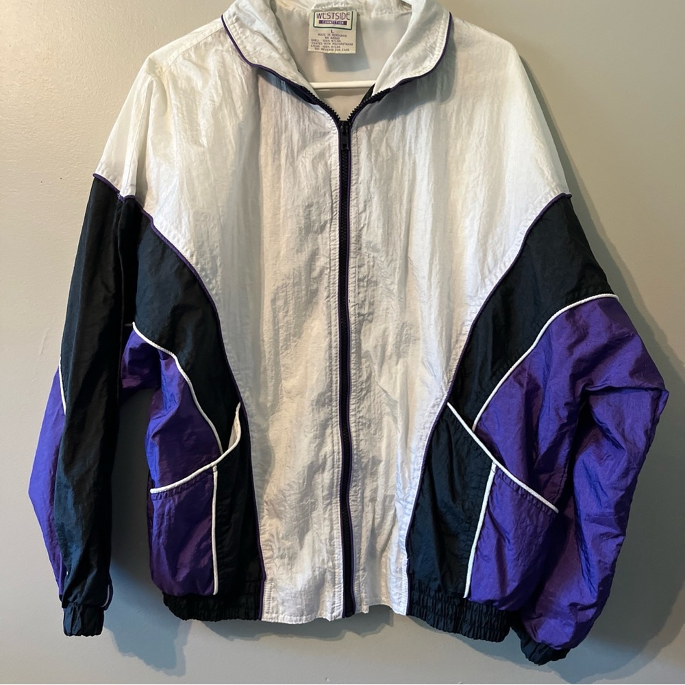 Vintage Westside Connection 80s Retro Zip Windbreaker Jacket Coat Large